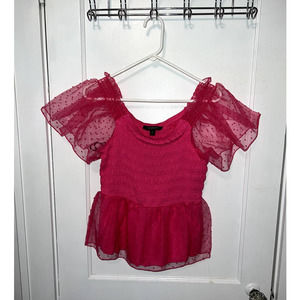 New Marc New York Andrew Marc pink Organza blouse size M